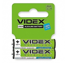 Батарейки Videx LR3 AAA shrink card 